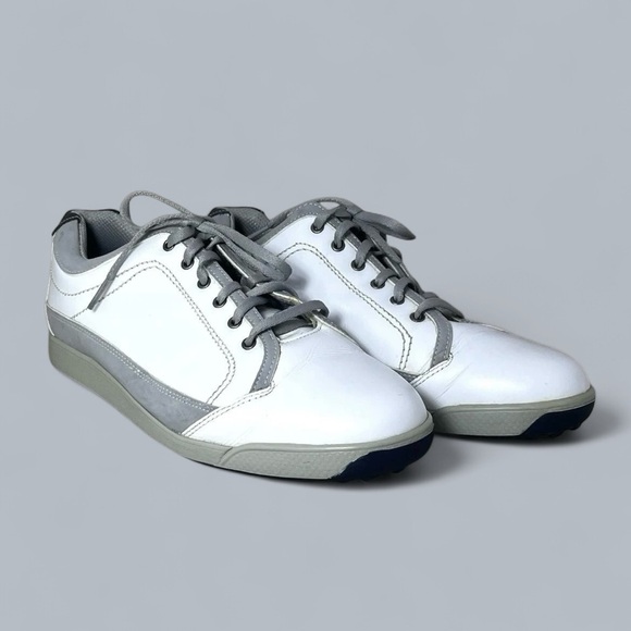 FootJoy Contour Casual Golf Shoes Mens White 8.5 Leather Spikeless Comfort FJ - Picture 1 of 9
